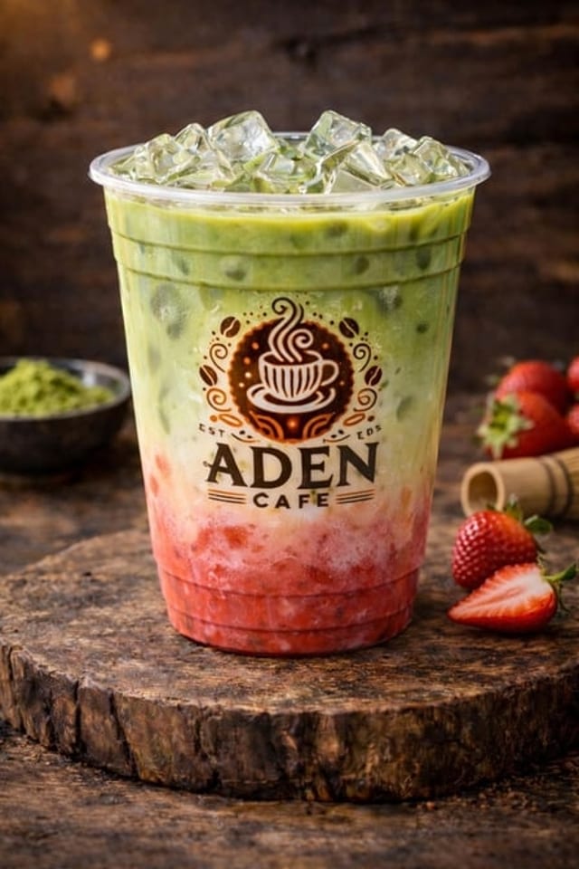 Iced Strawberry Matcha Latte 16oz.